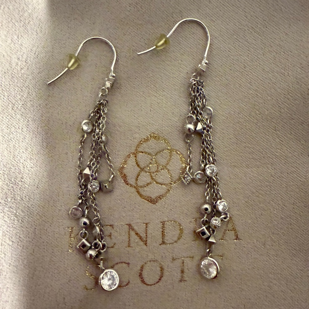 Kendra Scott Silver Wilma Chain Drop Earrings
